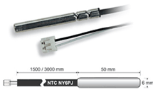 Temperature probe with NTC thermistor
Temperature range: -40÷110°C ( - NY6PJ