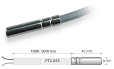 Temperature probe with PTC thermistor
Temperature range: -50÷120°C ( - S6.S